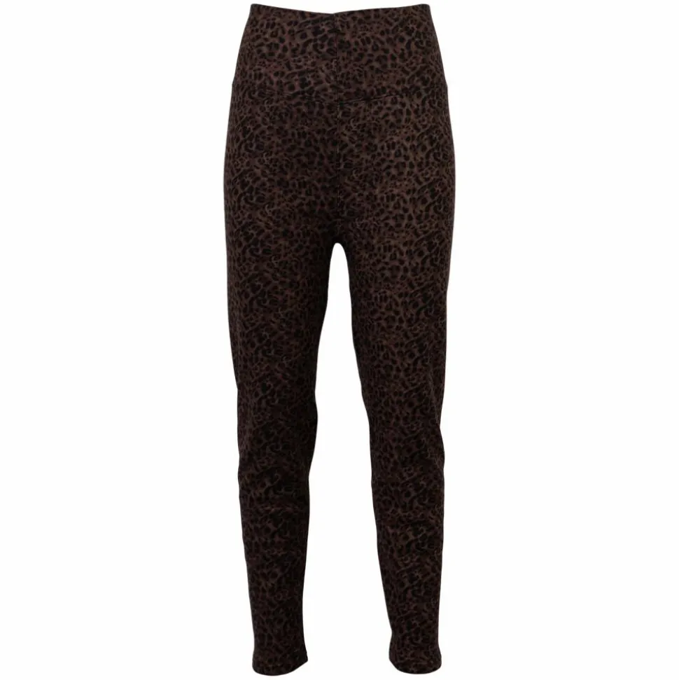 Anyway Dame Termoleggings m. fleece - Mørk Leopard