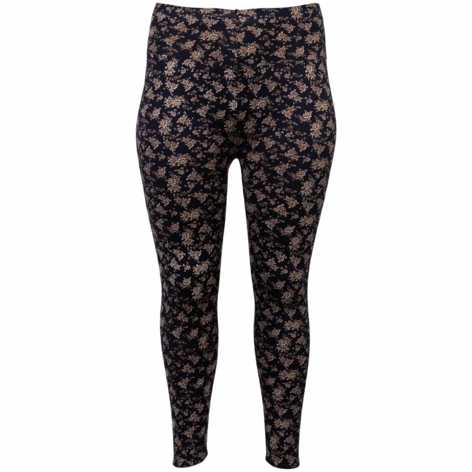 Anyway Dame Termoleggings m. fleece - Navy/Blomster