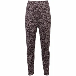 Anyway Dame Termoleggings m. fleece - Sort/Lyserød blomst