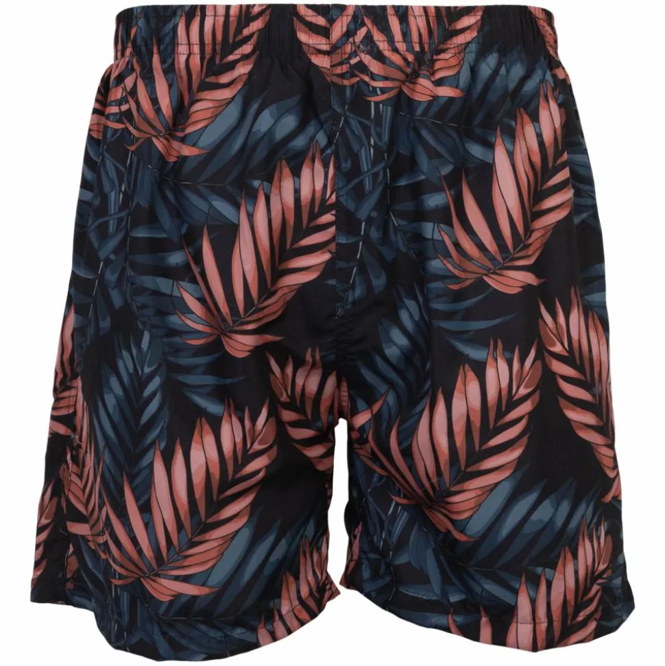 Anyway Herre Badeshorts - Black/Leaves