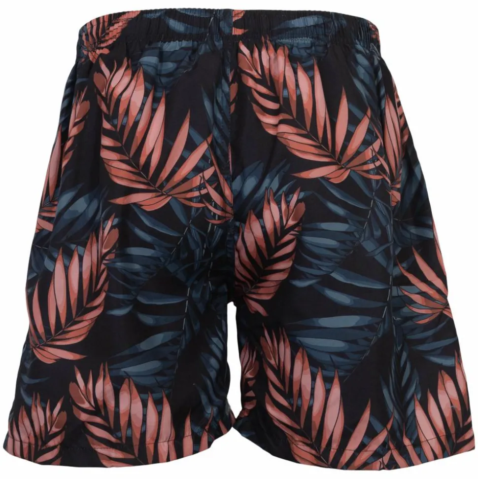 Anyway Herre Badeshorts - Black/Leaves