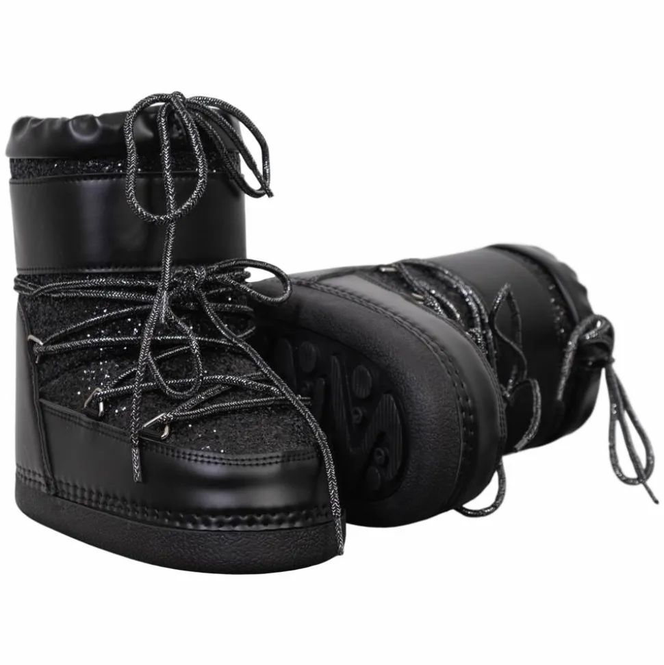 Anyway Snow Boots Glitter Pige Vinterstøvler - Black glitter