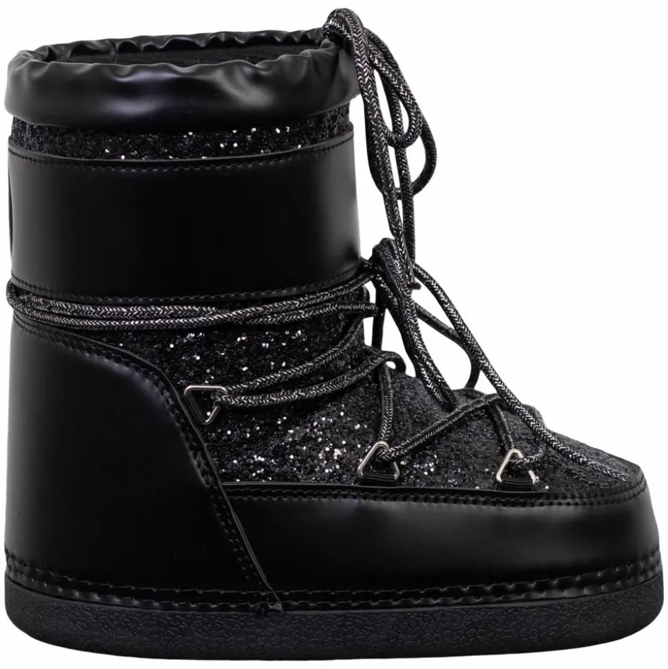 Anyway Snow Boots Glitter Pige Vinterstøvler - Black glitter