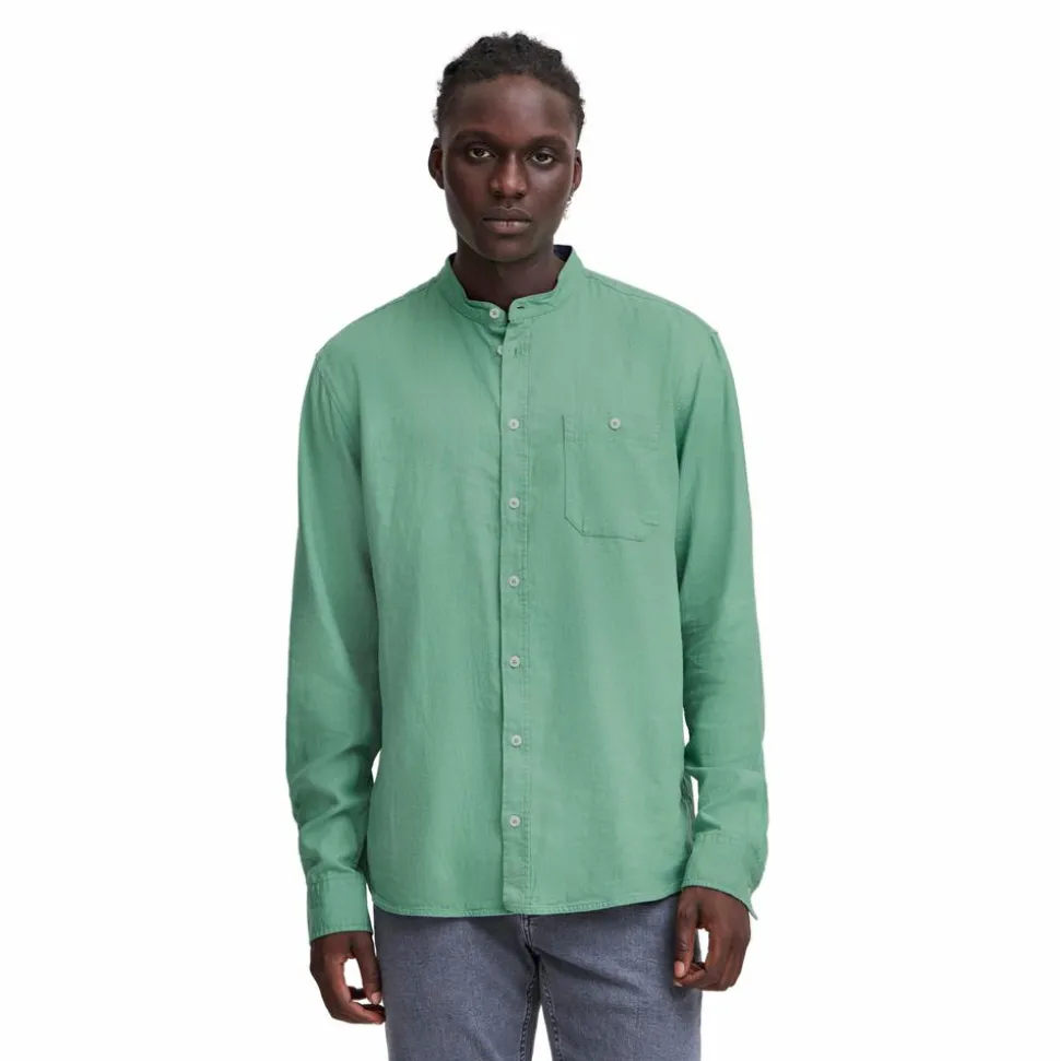 Blend Bobby Herre Skjorte i hørmix - Malachite Green