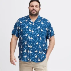 Blend Herre Kortærmet skjorte Plus Size - Navy Peony