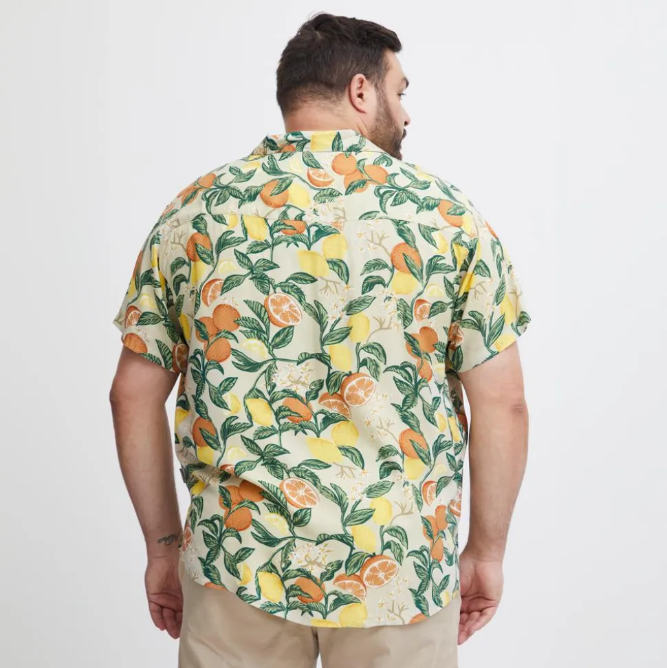 Blend Herre Kortærmet skjorte Plus Size - Oyster Grey