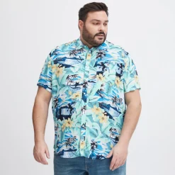 Blend Herre Kortærmet skjorte Plus Size - Coral Gold
