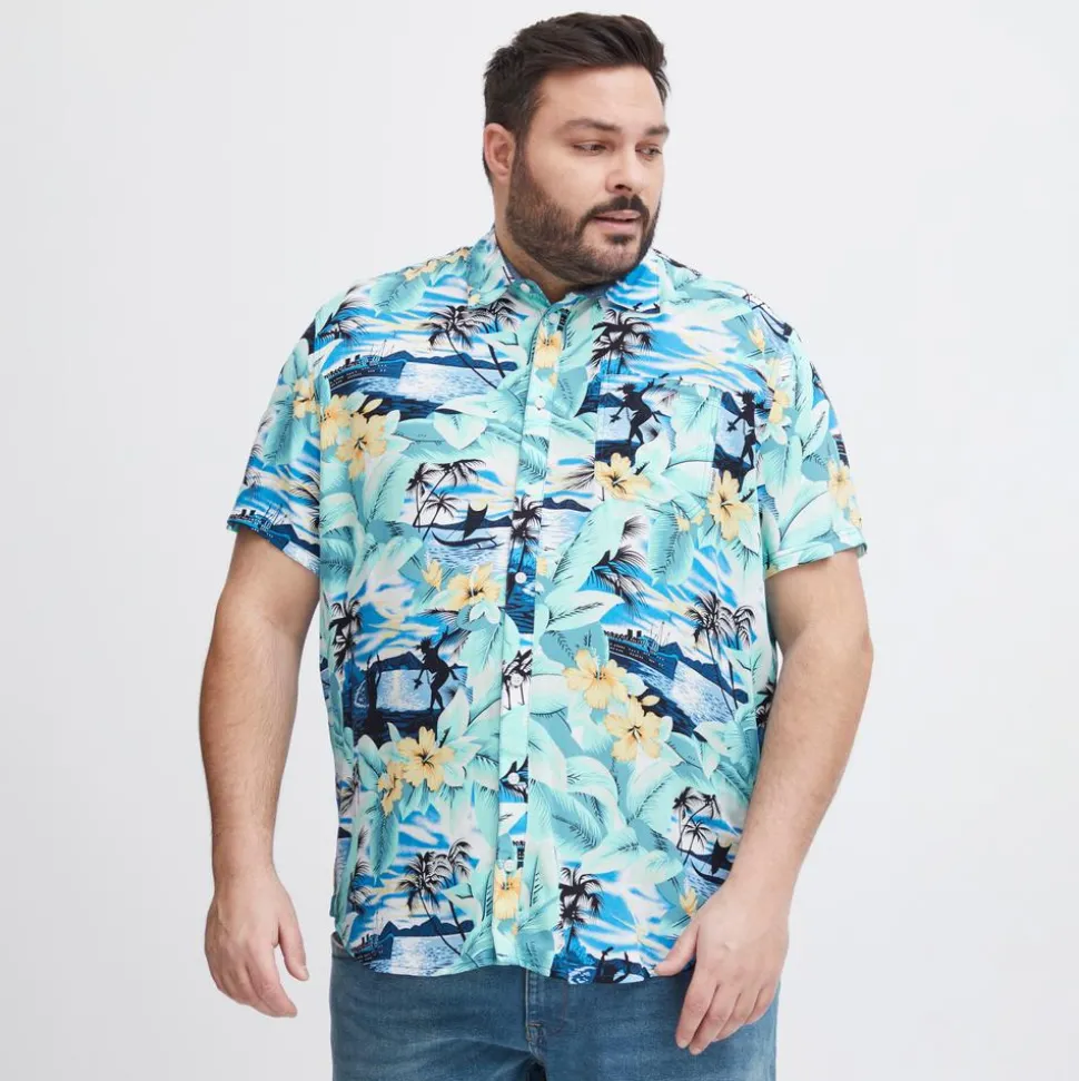 Blend Herre Kortærmet skjorte Plus Size - Coral Gold
