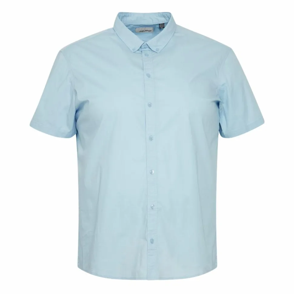 Blend Herre Kortærmet skjorte Plus Size - Cashmere Blue