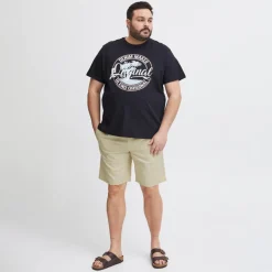 Blend Herre Shorts i hørmix Plus Size - Oyster Grey