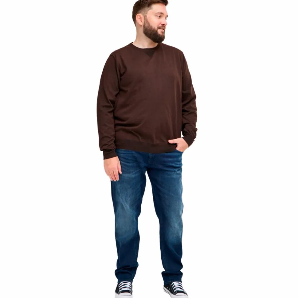 Blend Herre Striktrøje Plus Size - Chicory Coffee