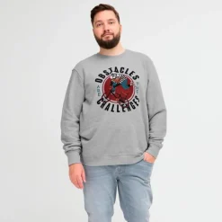 Blend Herre Sweatshirt Plus Size - Stone Mix