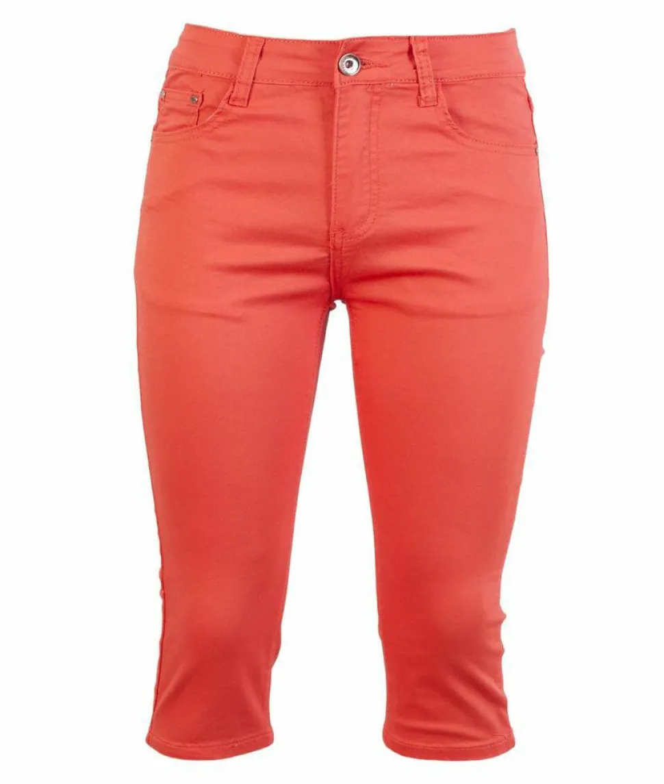 BS Jeans Dame Capri Plus Size - Coral