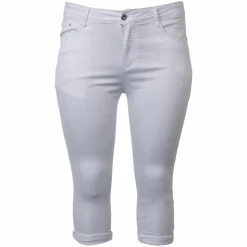 BS Jeans Dame Capri Plus Size - White