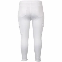 BS Jeans Dame Cargobukser Plus Size - Hvid