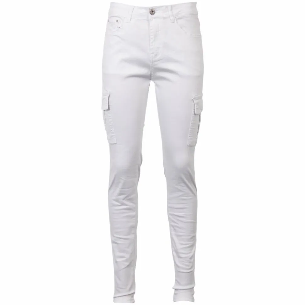 BS Jeans Dame Cargobukser - Hvid