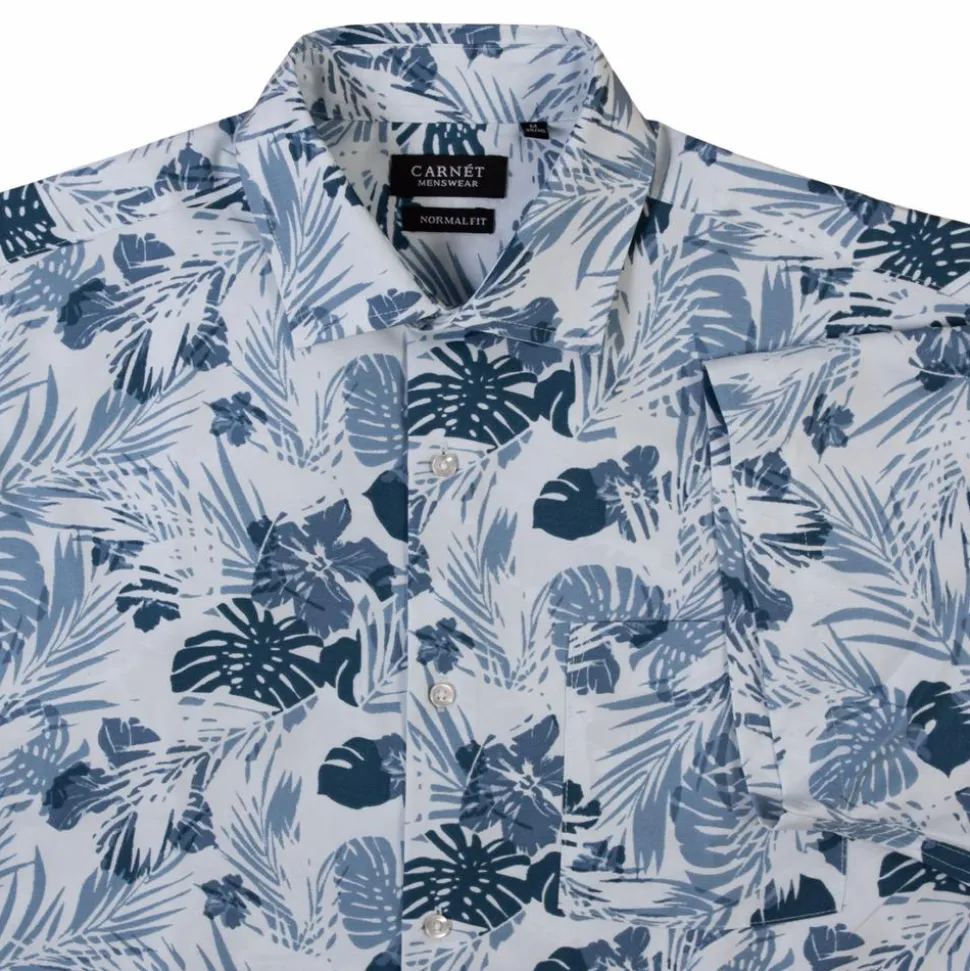 Carnét Bernhard Herre Kortærmet skjorte Plus Size - Blue Heaven