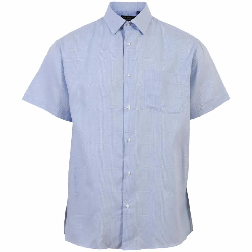 Carnét Oak Herre Kortærmet skjorte - Light Blue Check