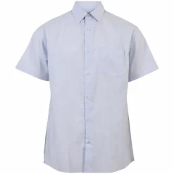 Carnét Oak Herre Kortærmet skjorte Plus Size - Light Blue Stripe