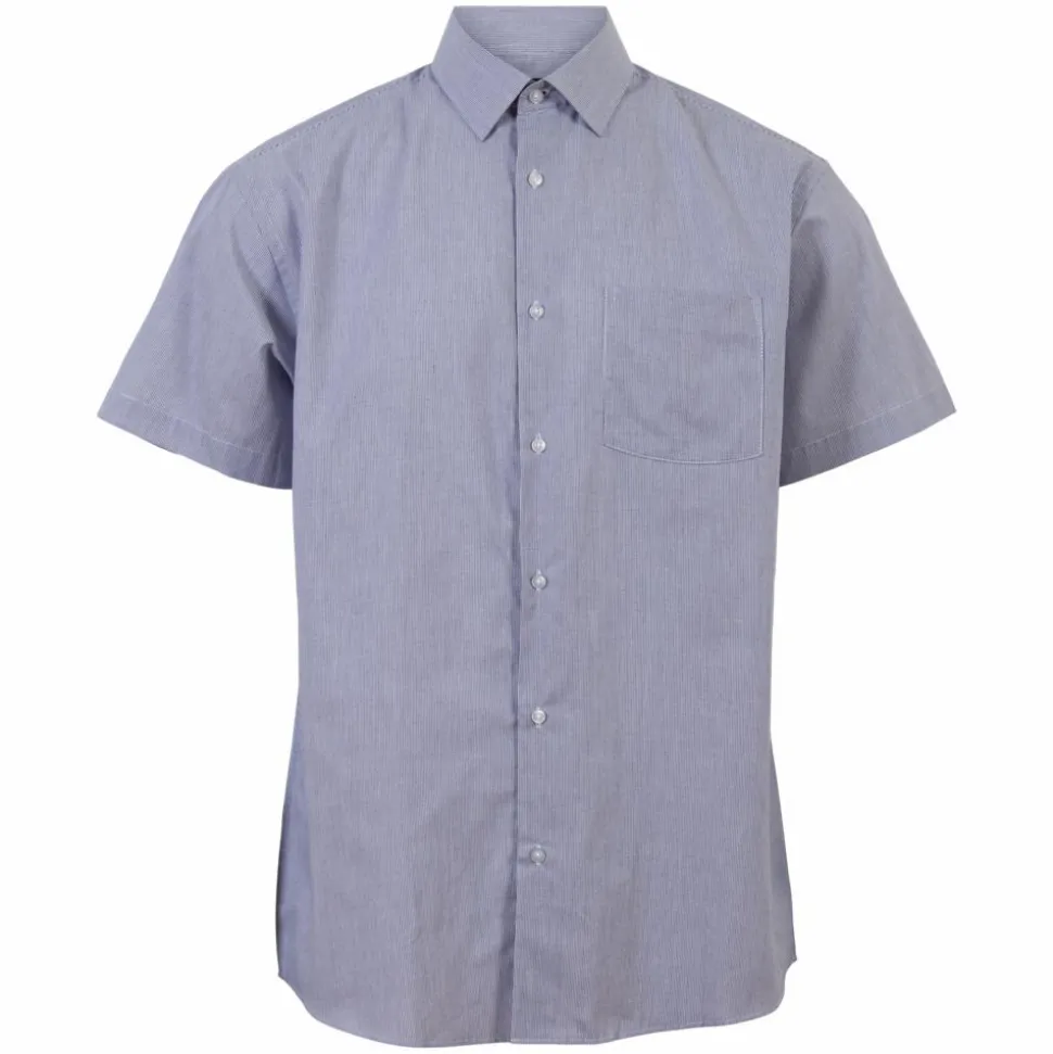 Carnét Oak Herre Kortærmet skjorte Plus Size - Navy Stripe