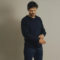 Carnét Stone Herre Striktrøje - Dark Navy Mix