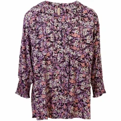 Cassiopeia Dame Bluse Plus Size - Pink Combi