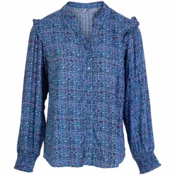 Cassiopeia Dame Bluse Plus Size - Blue Combi