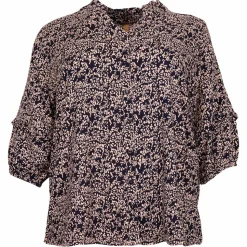 Cassiopeia Dame Skjorte Plus Size - Navy Combi