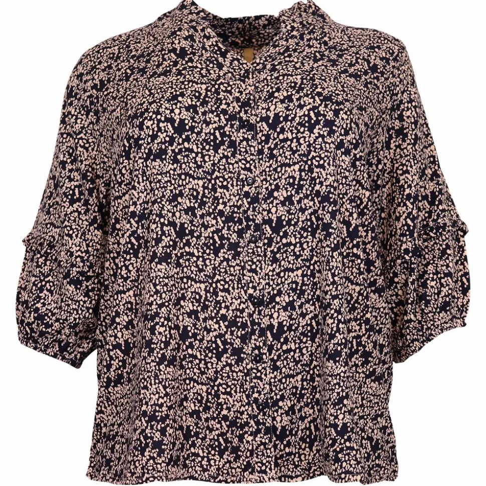 Cassiopeia Dame Skjorte Plus Size - Navy Combi
