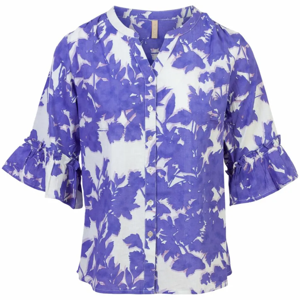 Cassiopeia Dame Skjorte Plus Size - Purple Combi