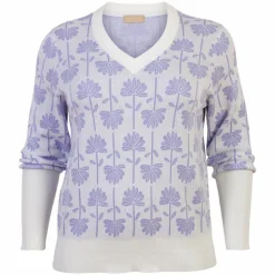 Cassiopeia Dame Striktrøje Plus Size - Light Purple Combi