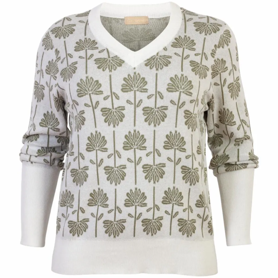 Cassiopeia Dame Striktrøje Plus Size - Green Combi