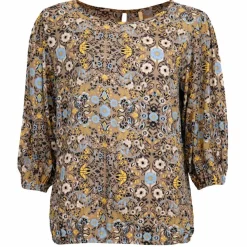 Cassiopeia Finella Dame Bluse Plus Size - Sand Combi