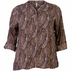 Cassiopeia Janella Dame Bluse Plus Size - Brown Combi