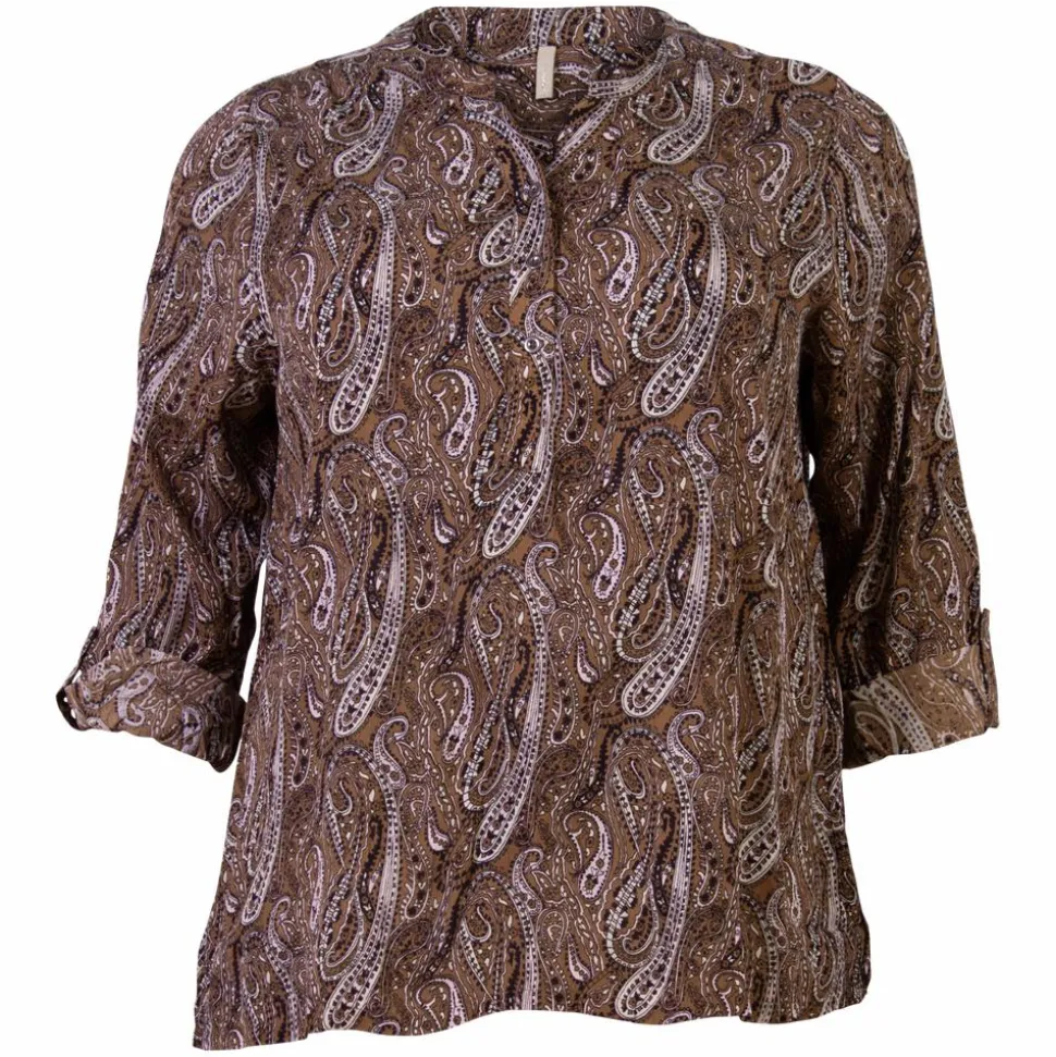 Cassiopeia Janella Dame Bluse Plus Size - Brown Combi