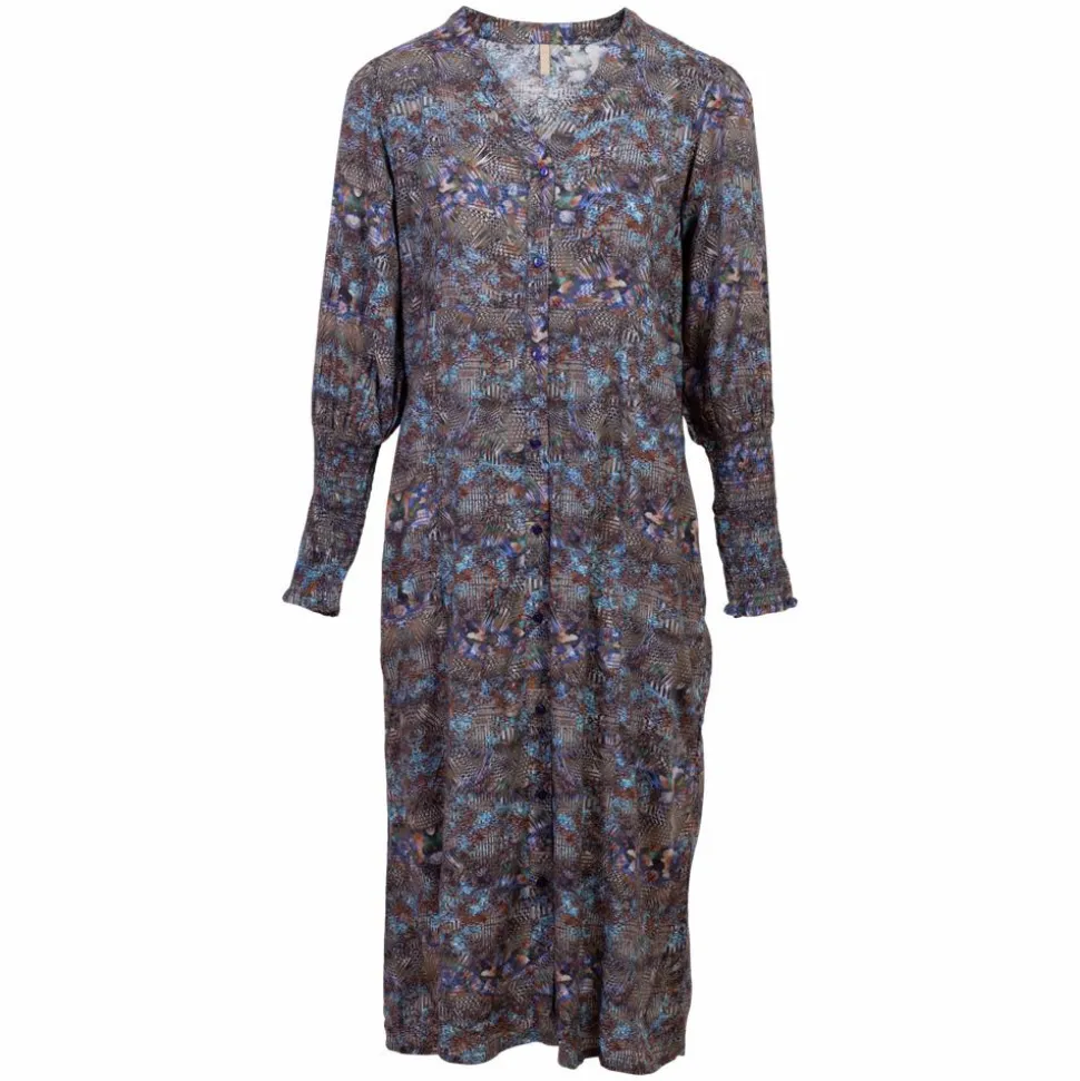 Cassiopeia Mettele Dame Kjole Plus Size - Blue Combi
