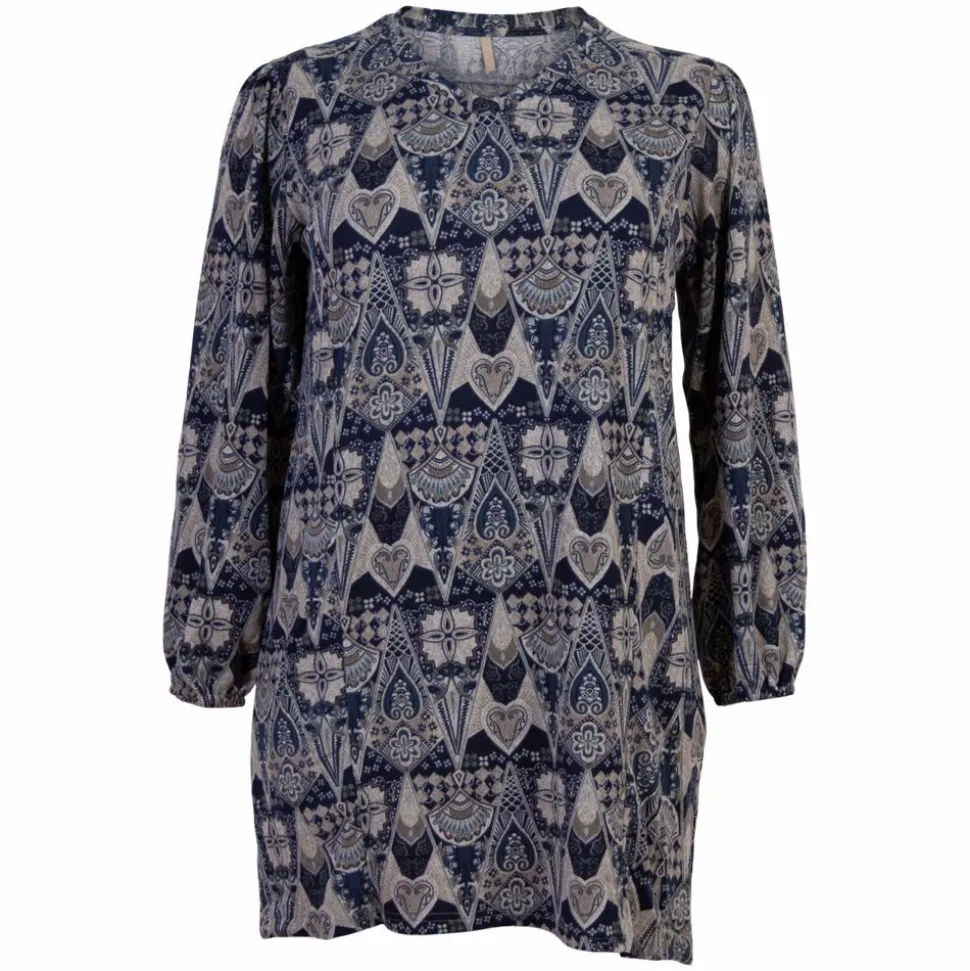 Cassiopeia Rovine Dame Tunika Plus Size - Blue Combi