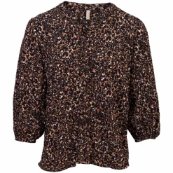 Cassiopeia Rubetta Dame Skjorte Plus Size - Brown Combi