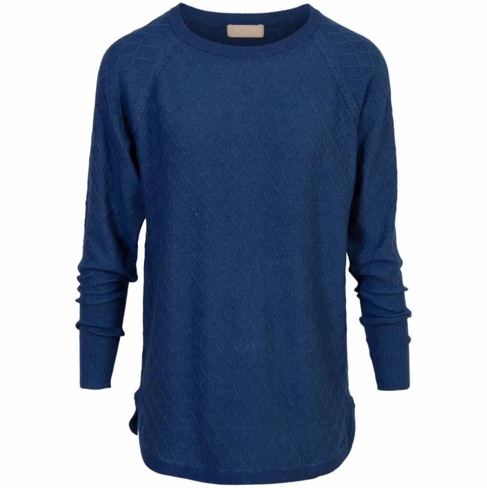Cassiopeia Tinetta Dame Bluse Plus Size - Strong Blue Melange