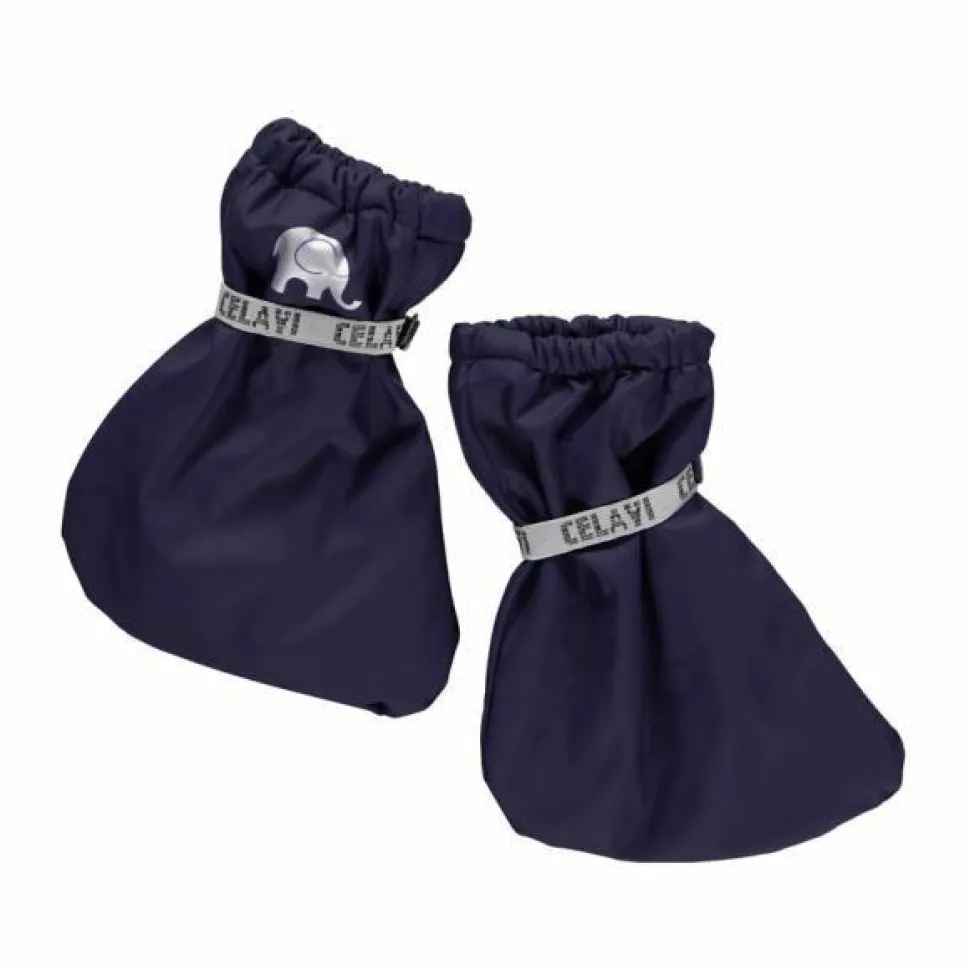 CeLaVi Baby Overtrækssko m. fleece - Dark Navy