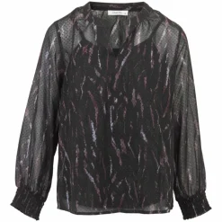 ChaCha Dame Bluse - Black print