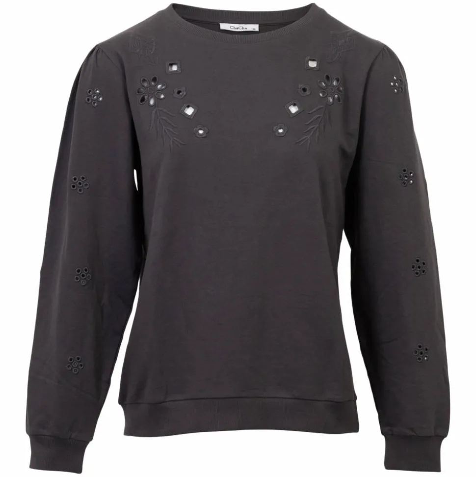 ChaCha Dame Bluse - Dark Grey