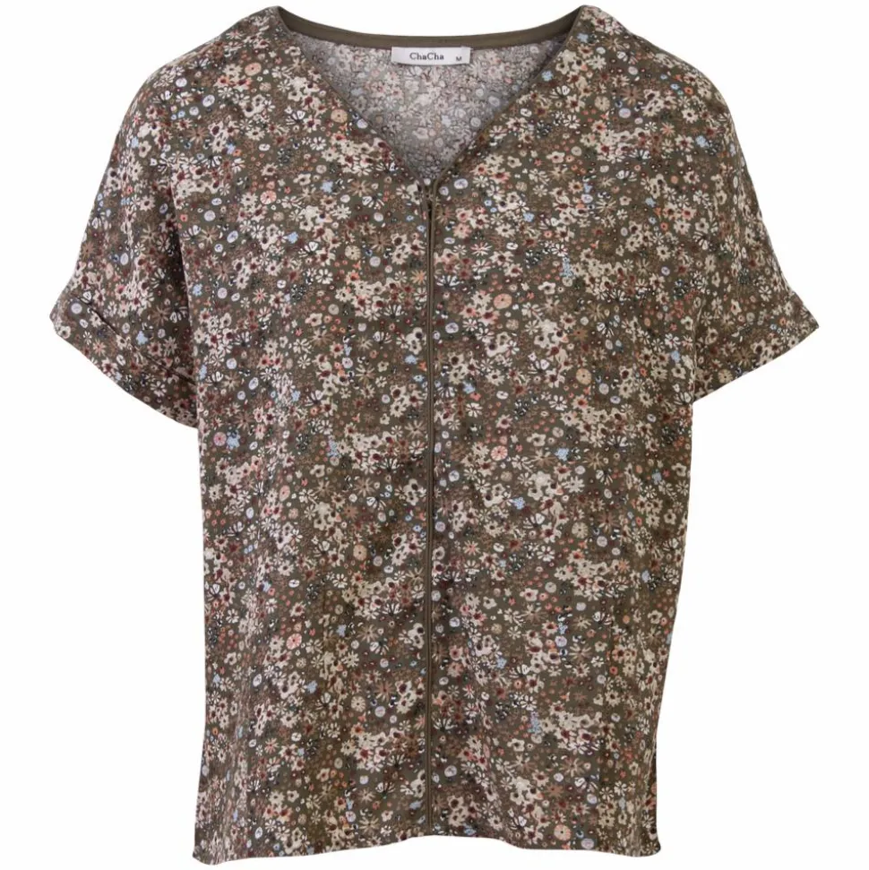 ChaCha Dame Bluse - Khaki Flower