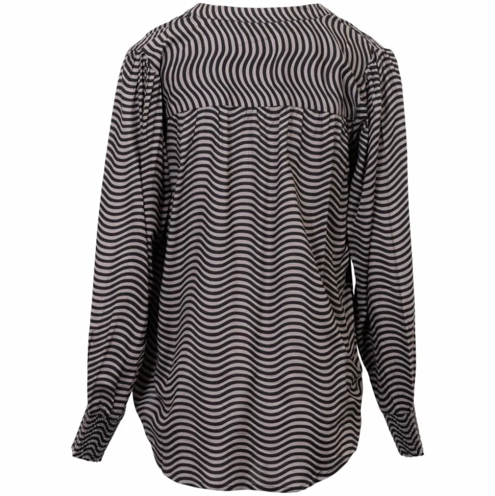 ChaCha Dame Bluse - Moon Rock/Black