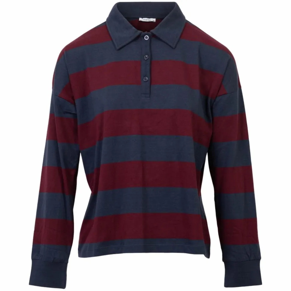 ChaCha Dame Bluse - Navy/Bordeaux