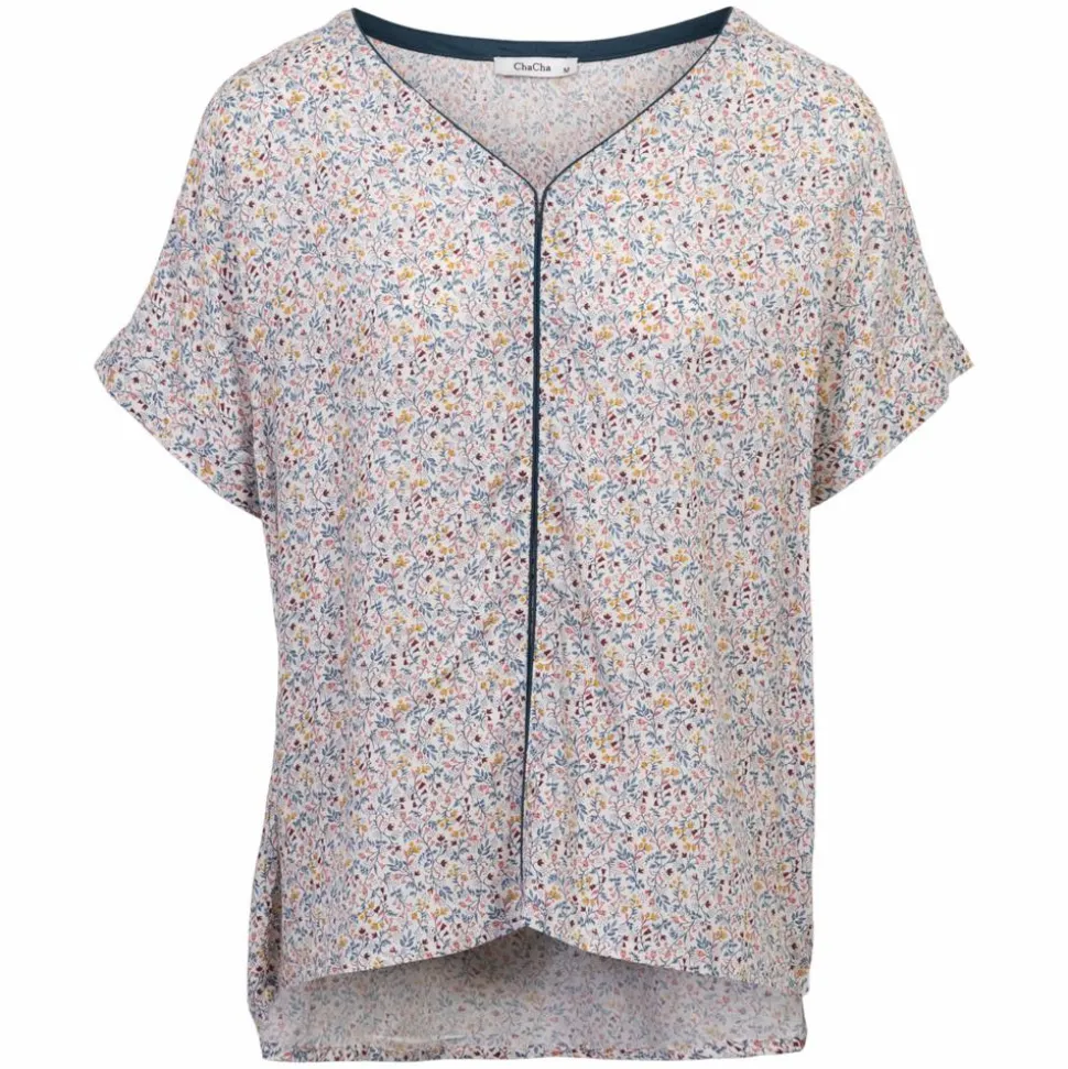 ChaCha Dame Bluse - Offwhite/Flower