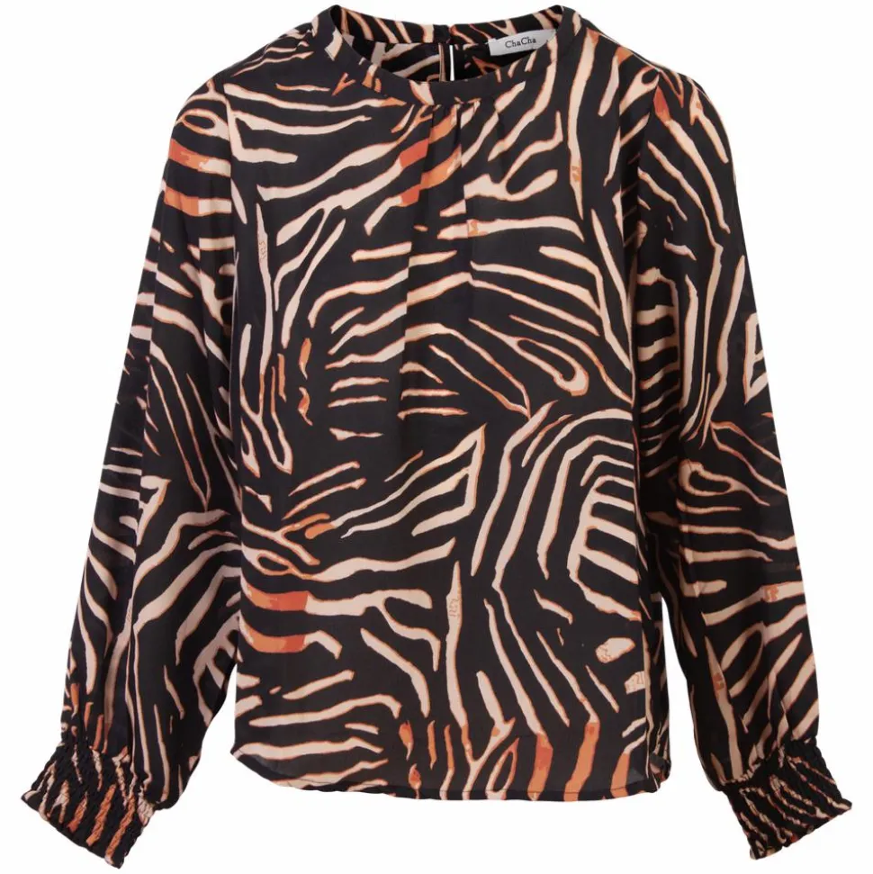 ChaCha Dame Bluse - Print 2 Brown