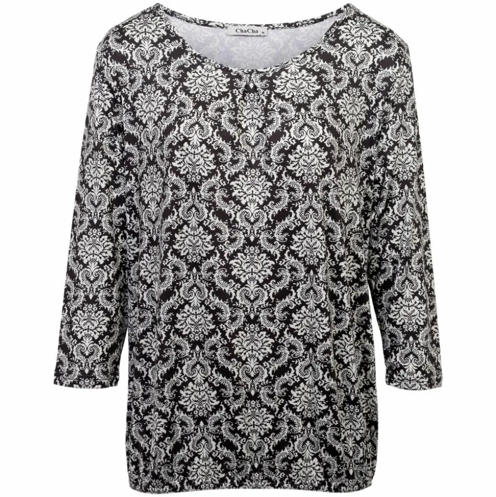 ChaCha Dame Bluse - Print 33 Black/white