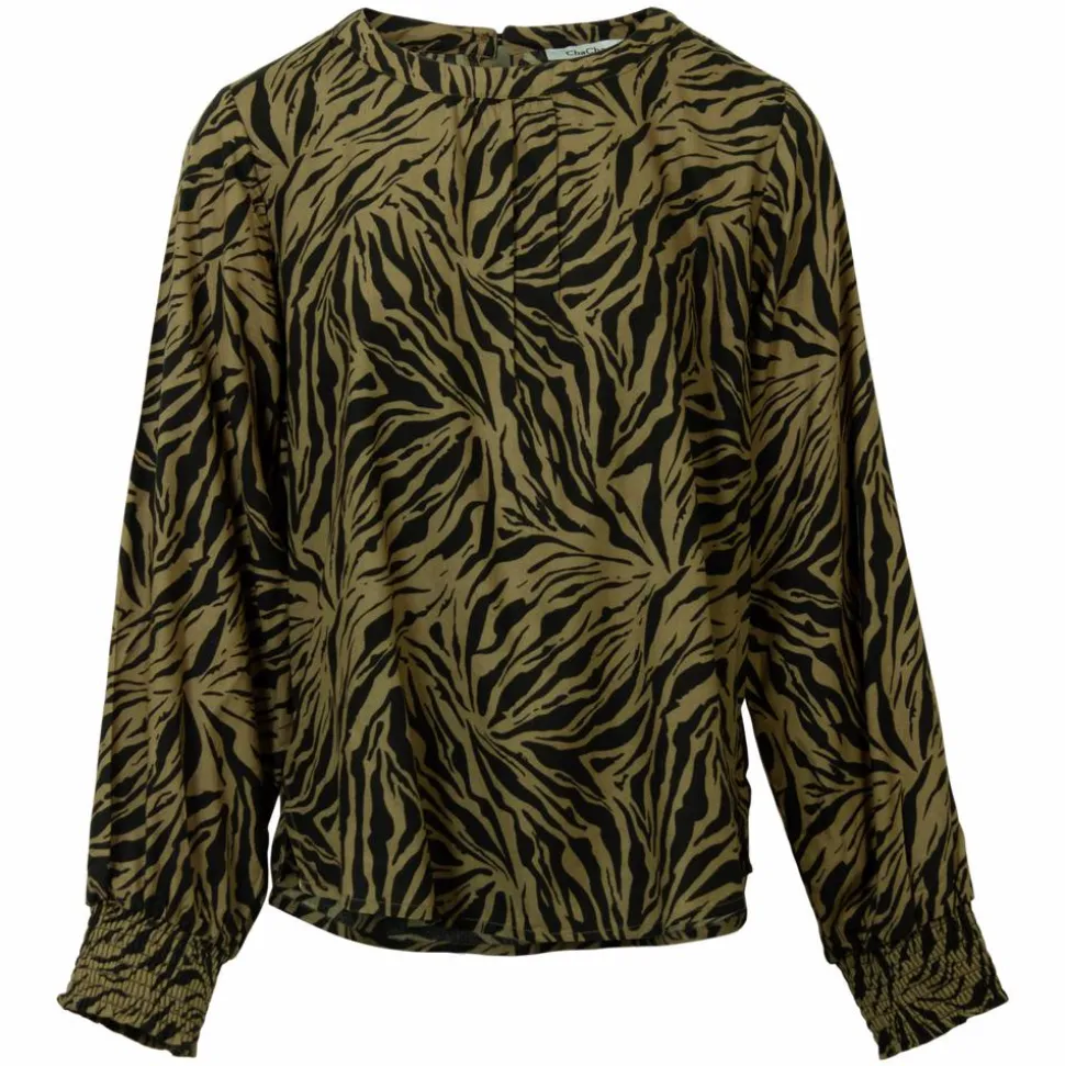 ChaCha Dame Bluse - Print 1 Khaki