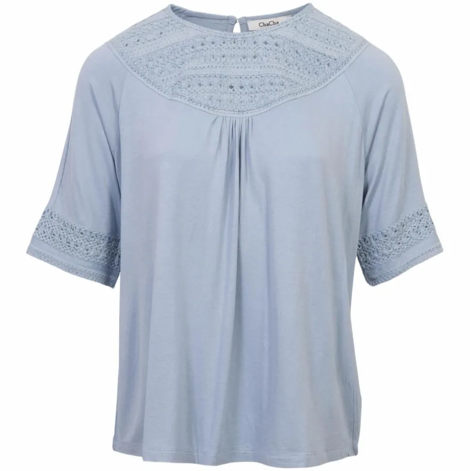 ChaCha Dame Kortærmet bluse - Light blue